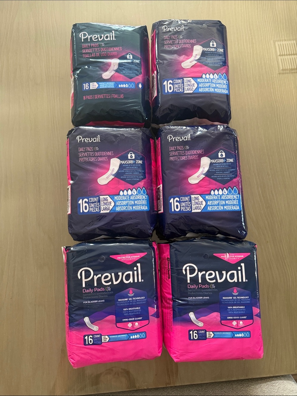 Prevail Pads for Bladder Leaks — Long | Moderate Absorbency | 7 packs of 16